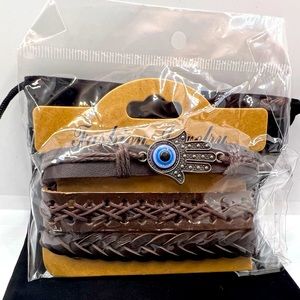 🖤 NWT- Mens Handmade Leather Stack Bracelet 🖤